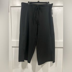 Soho Apparel black drawstring split leg pants